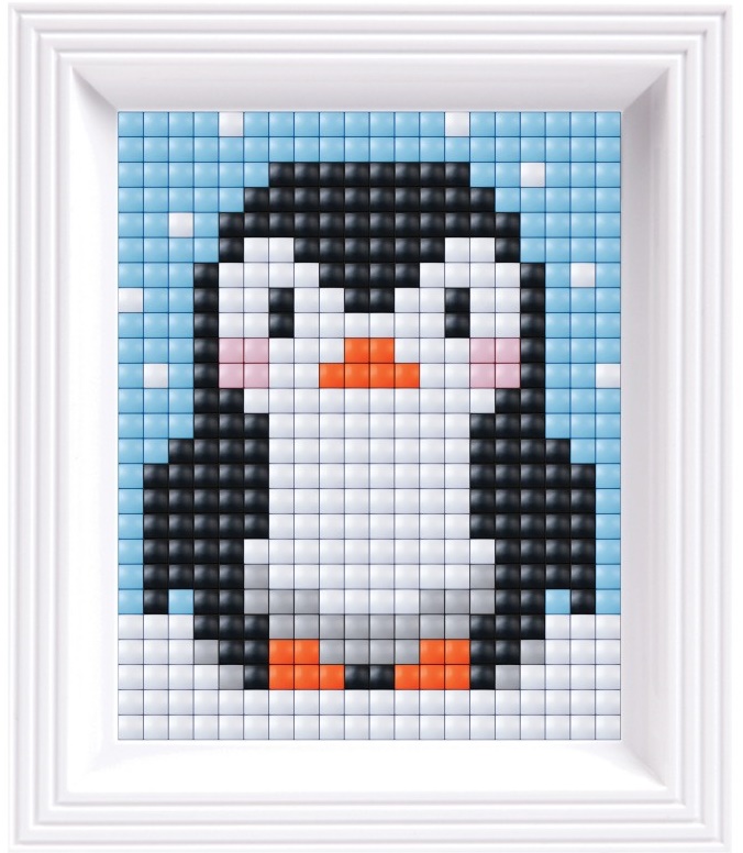 Set creativ cu rama si pixeli Pixelhobby - XL, Pinguin