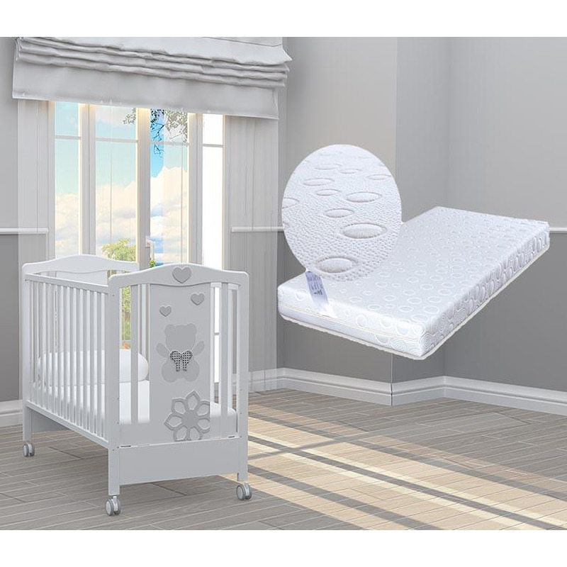 Pătuț Bambino Casa - Felice Grigio + cadou saltea Primavera Baby Luxe