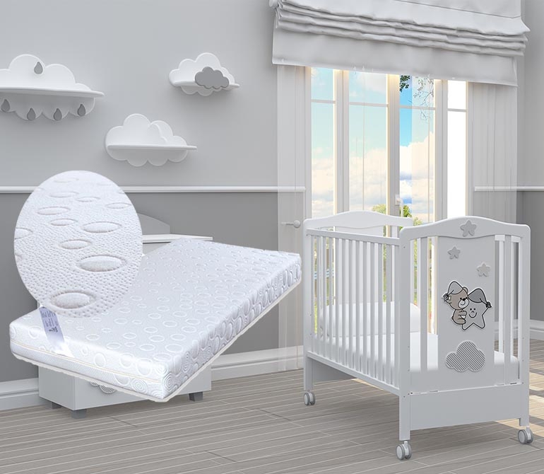 Pătuț Bambino Casa - Polvere di Stelle + cadou saltea Primavera Baby Luxe