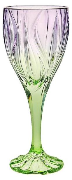 Pahare cristal pentru vin Bohemia 1845 - Ocean, 270 ml, 6 bucăți, Green & Purple