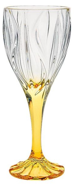 Pahare cristal pentru vin Bohemia 1845 - Ocean Amber, 270 ml, 6 bucăți, chihlimbar