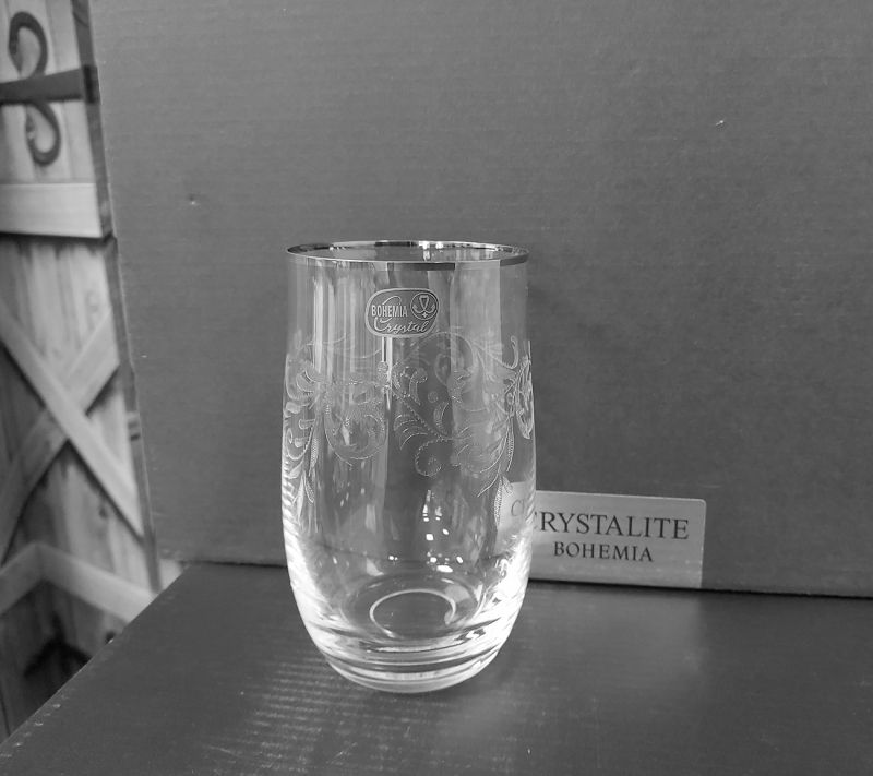 Pahare de apă din cristal  Bohemia Crystalex - Angela Platinum, 6 buc., 380 ml