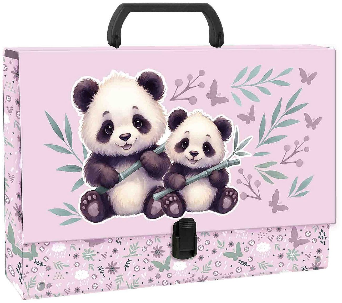 Mapă tip geantă cu mâner Derform Panda 11 – A4, 10 cm