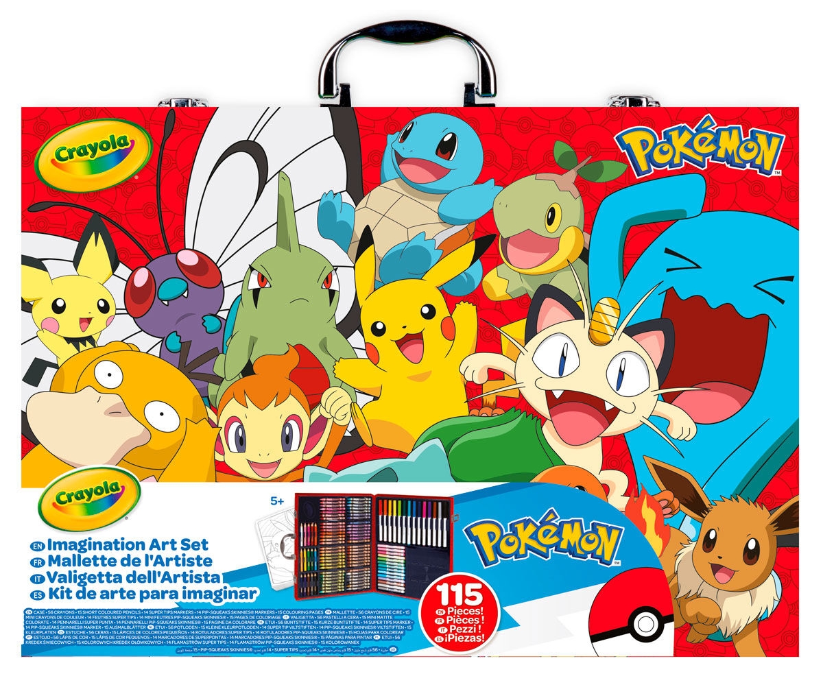 Geantă pentru artiști Crayola - Pokemon, 115 piese