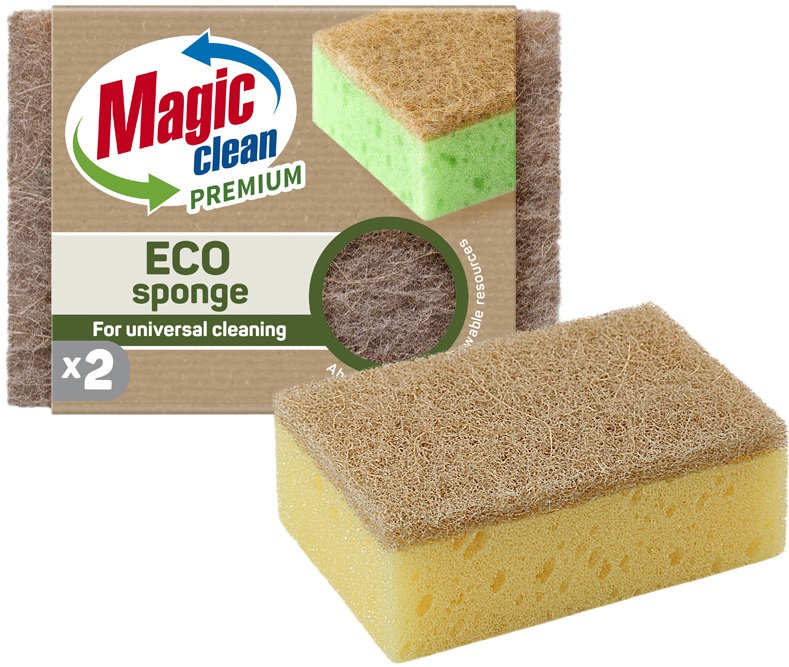 Bureți de bucătărie Magic Clean - Premium, Eco, 2 bucăți, maro