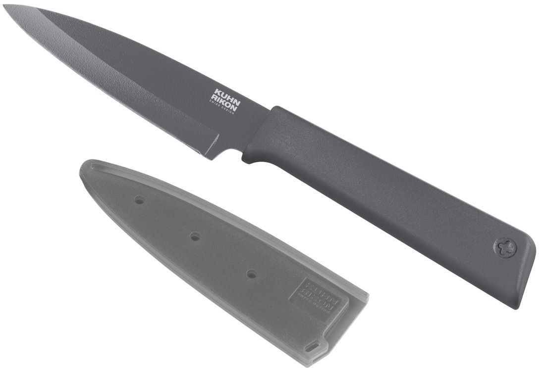 Cuțit de bucătărie Kuhn Rikon - Colori+, 9.4 cm, gri