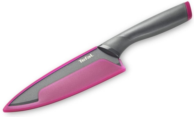 Cuțit de bucătărie Tefal - Fresh Kitchen Chef, 15 cm, negru/roz
