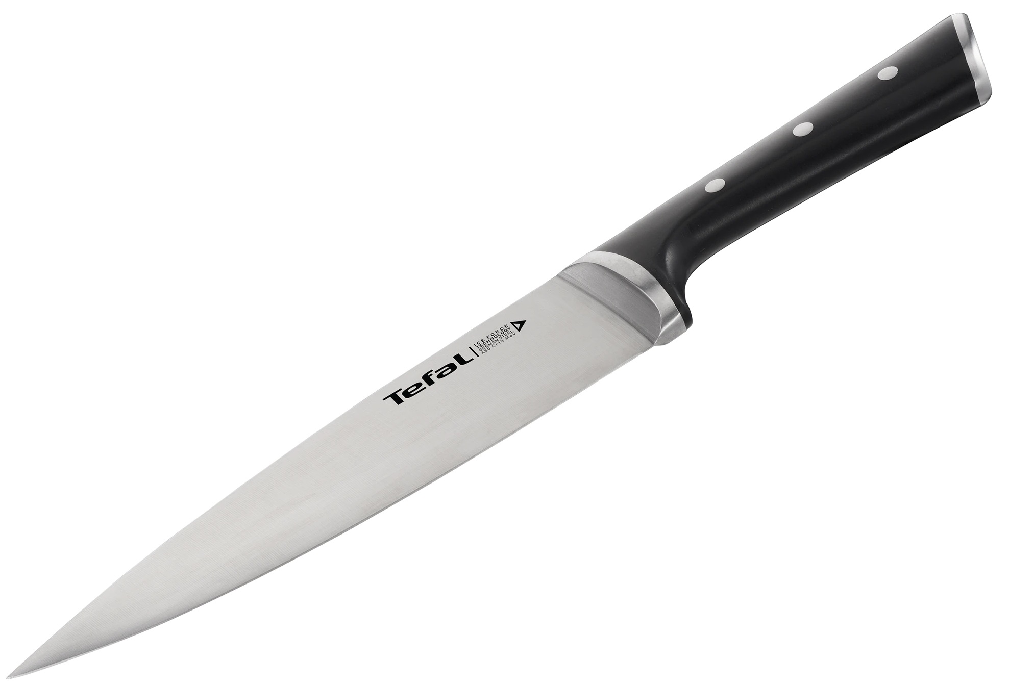 Cuțit de bucătărie Tefal - Ingenio Ice Force Chef, 20 cm, negru