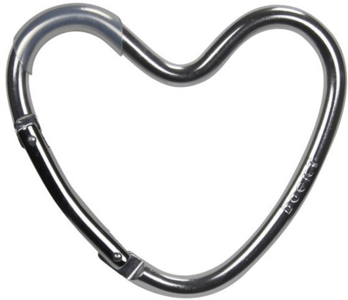Cârlig pentru cărucior  Dooky - Heart Silver Matt