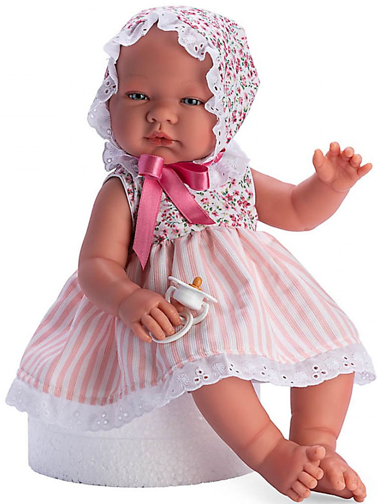 Papusa Asi - Babe Maria, cu rochie de vara si palarie cu flori, 43 cm