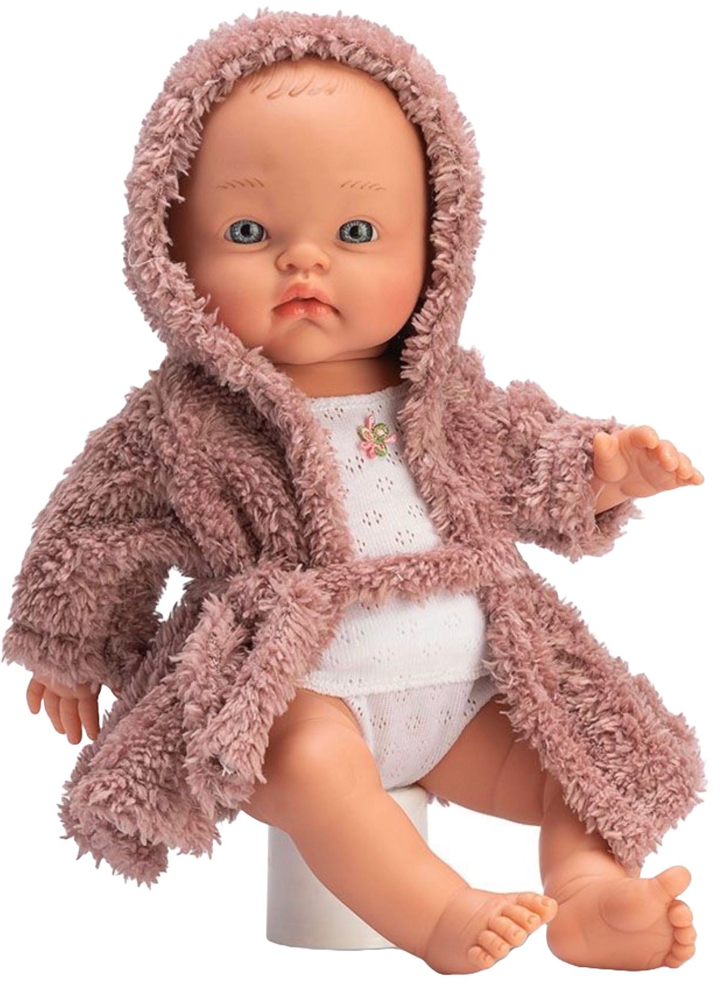 Păpuşă Asi Dolls - Bebeluşul Alex, cu halat roz, 36 cm