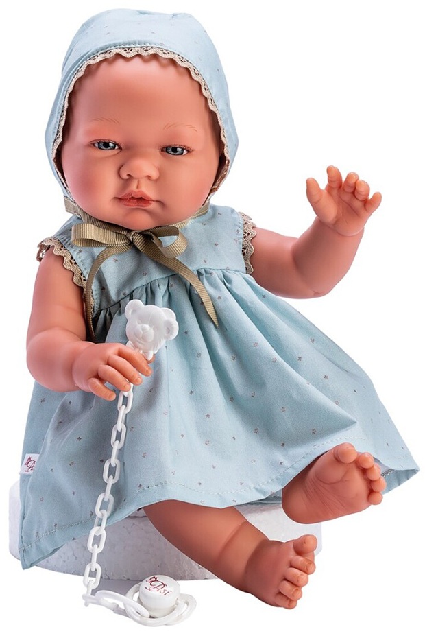 Păpuşă Asi Dolls -Bebelușul Maria, cu rochie albastră cu steluțe, 43 cm