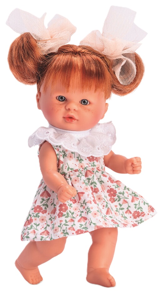 Păpușă Asi Dolls Bomboncin - Bebelușul Tita, cu rochie cu flori și panglici, 20 cm