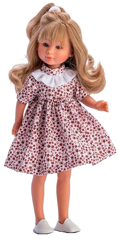Păpușă Asi Dolls - Silia, cu rochie cu flori de vin, 30 cm