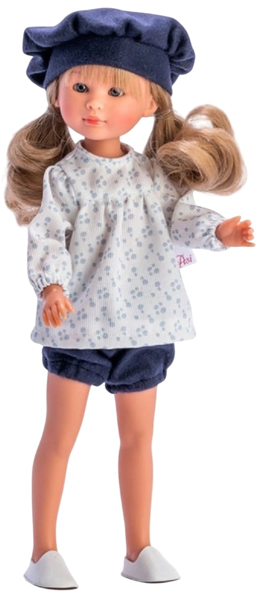 Păpuşă Asi Dolls - Celia, cu pălărie albastră, 30 cm
