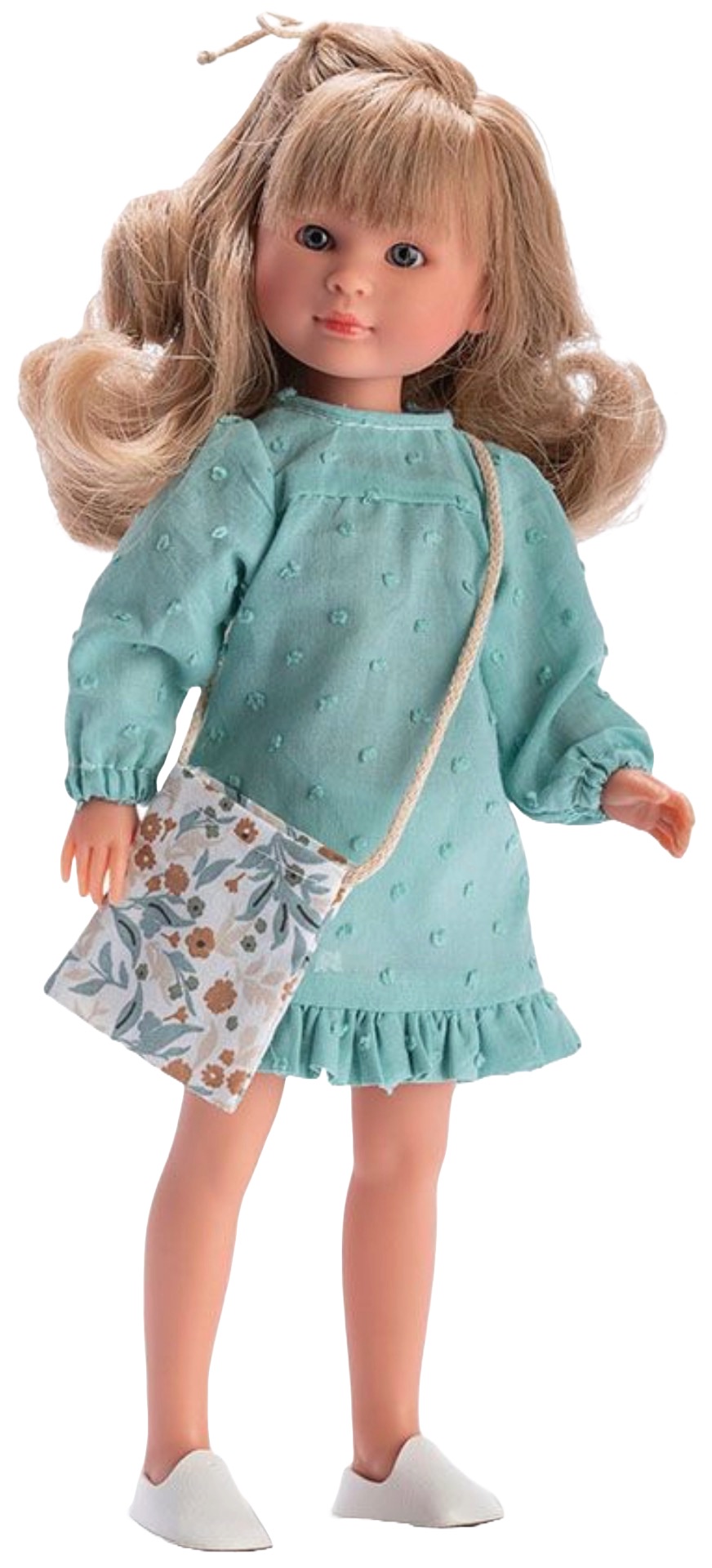 Păpuşă  Asi Dolls -  Celia, într-o rochie albastru-verde, 30 cm