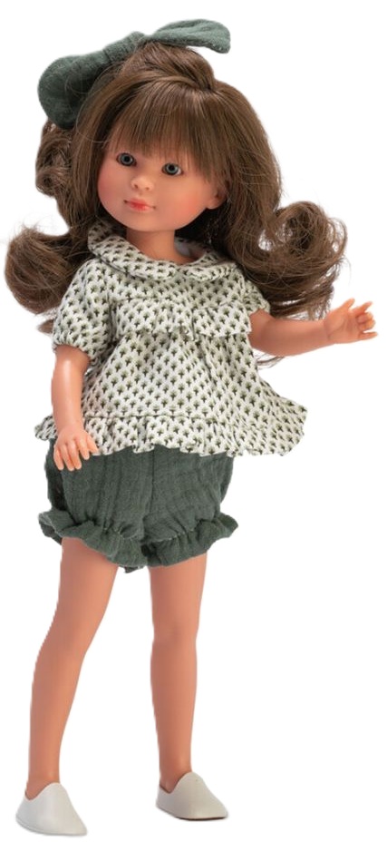 Păpuşă Asi Dolls - Celia, în pantaloni scurți verzi și o bluză, 30 cm