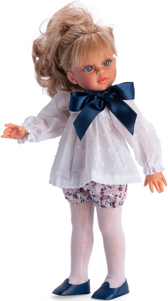 Papusa Asi - Sabrina, cu pantaloni scurti colorati si bluza alba, 40 cm