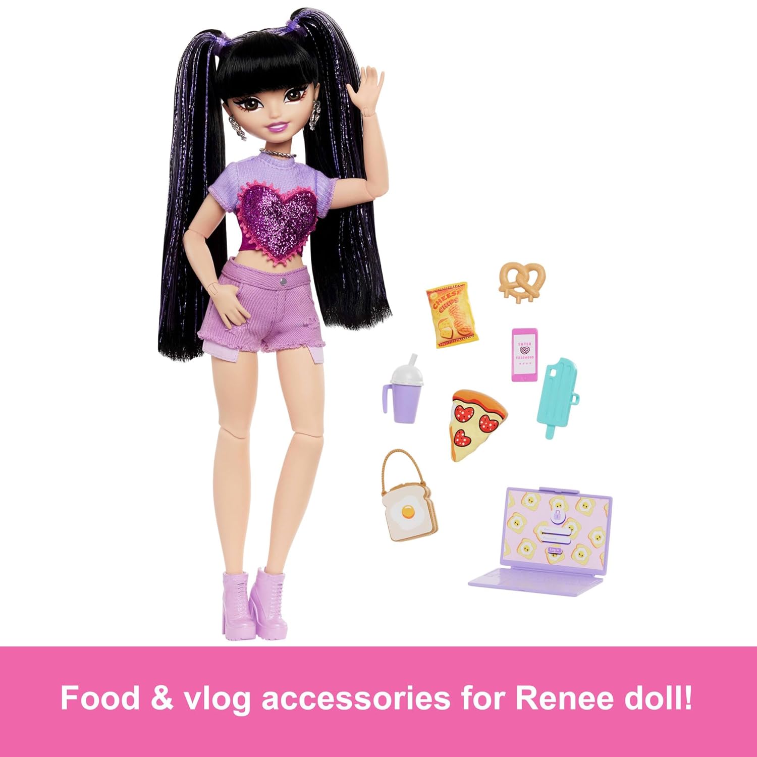 Păpuşă  Barbie Dream Besties - Renee, cu 11 accesoriul video