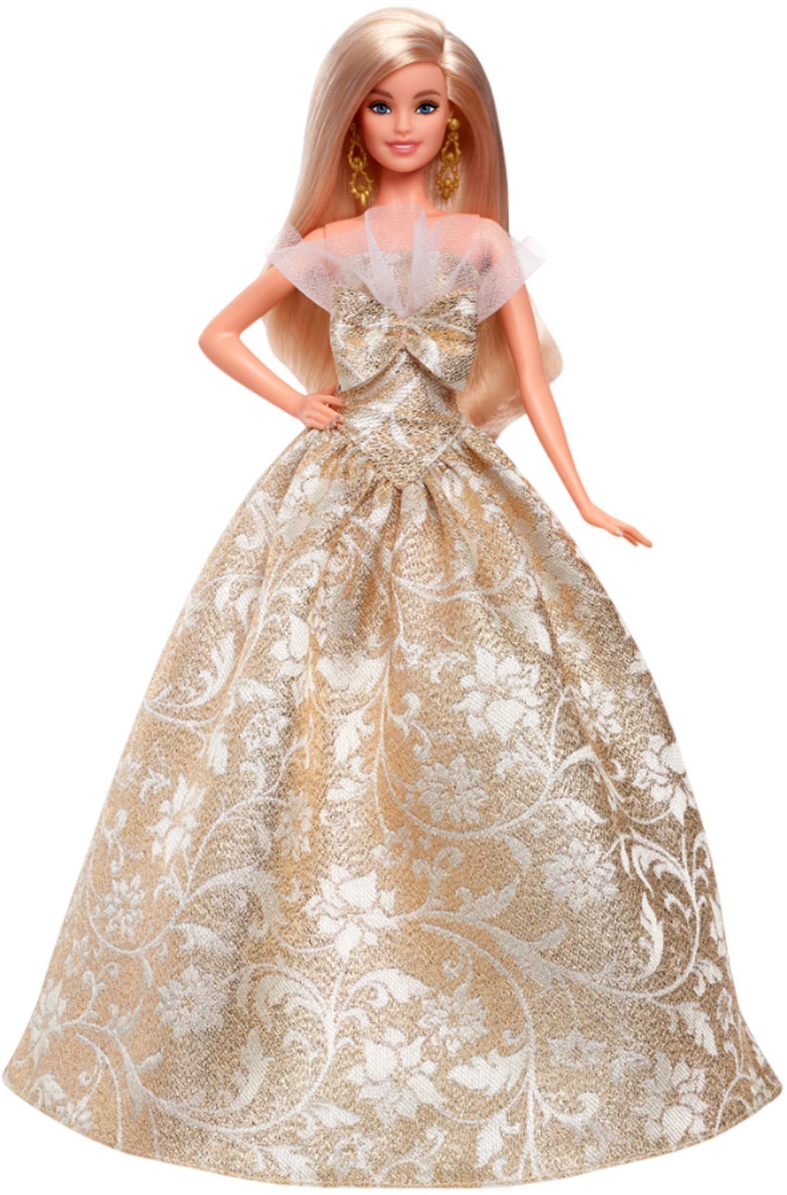 Păpuşă Barbie Signature - 2025 Holiday, cu rochie aurie
