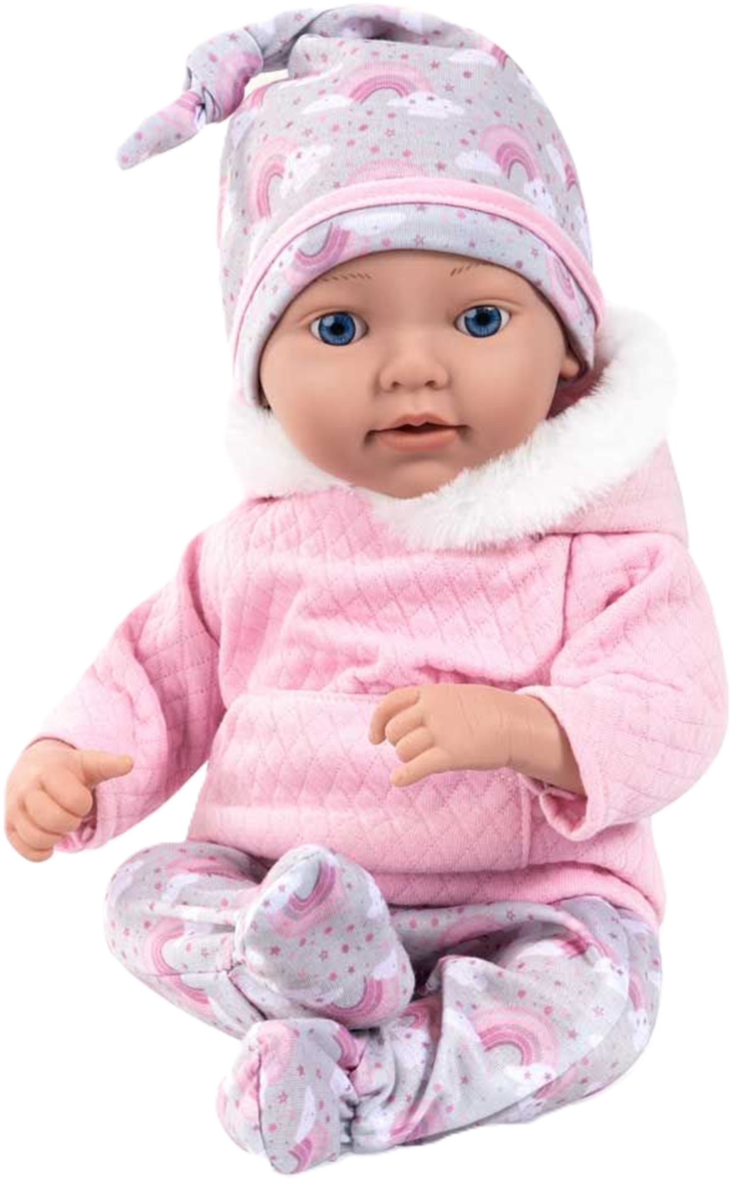 Păpuşă Bayer - Reborn, cu coș, 38 cm