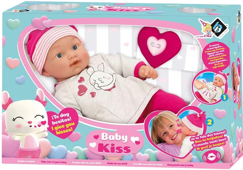 Păpuşă bebeluş  Loko Toys - Dă-mi un sărut, 43 cm