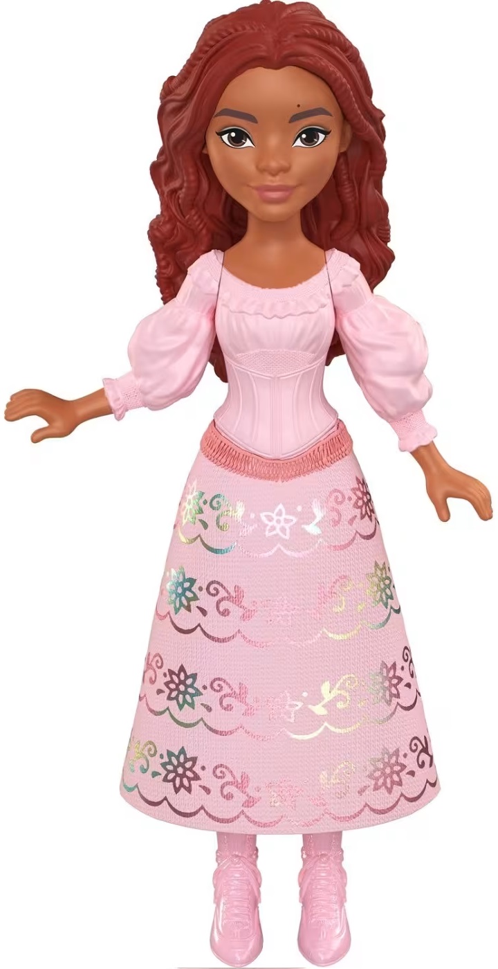 Păpuşă Disney Princess - Ariel, cu rochie roz pal, 9 cm
