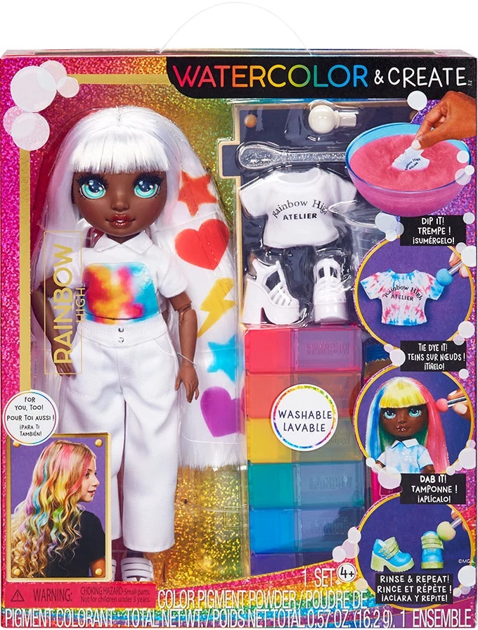 Păpuşă MGA Entertainment Rainbow High - WaterColor & Create, cu