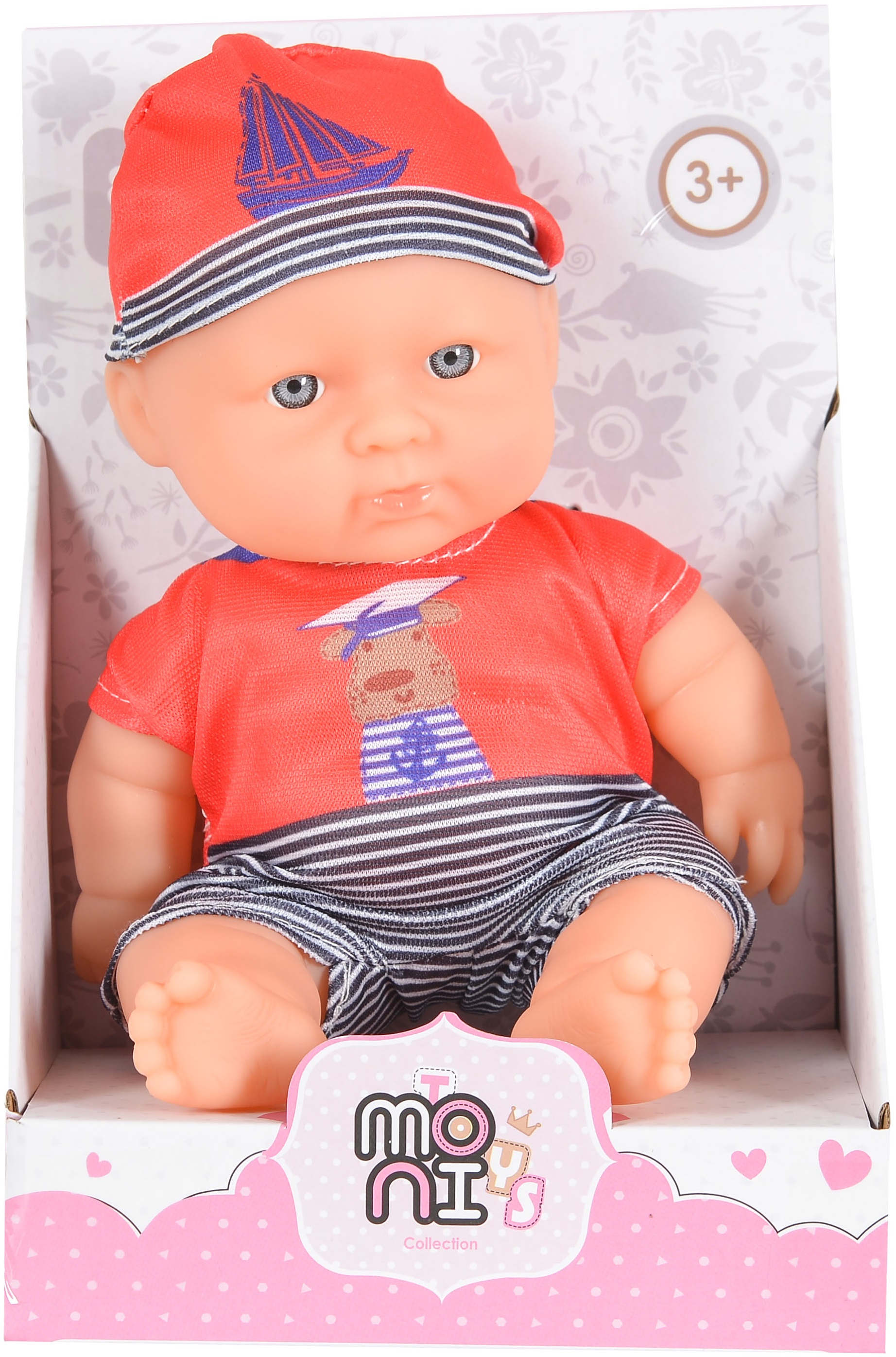 Păpuşă Moni Toys - Cu haine roșii, 20 cm