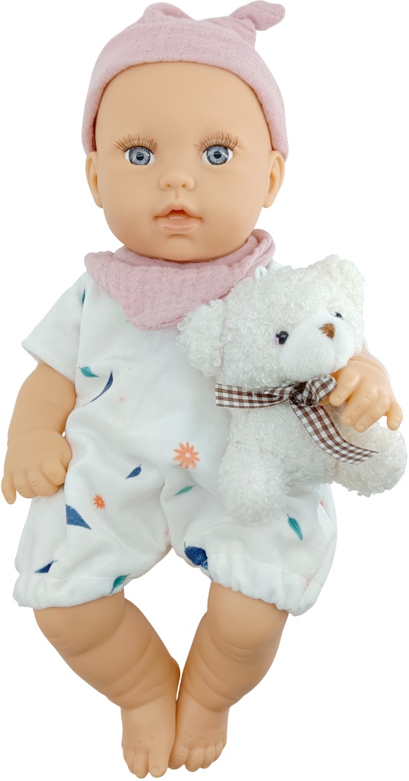 Păpuşă Moni Toys - Cu pălărie roz și accesorii, 30 cm