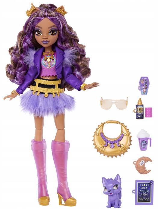 Păpuşă Monster High - Clawdeen Wolf, cu un animal de companie, 28 cm