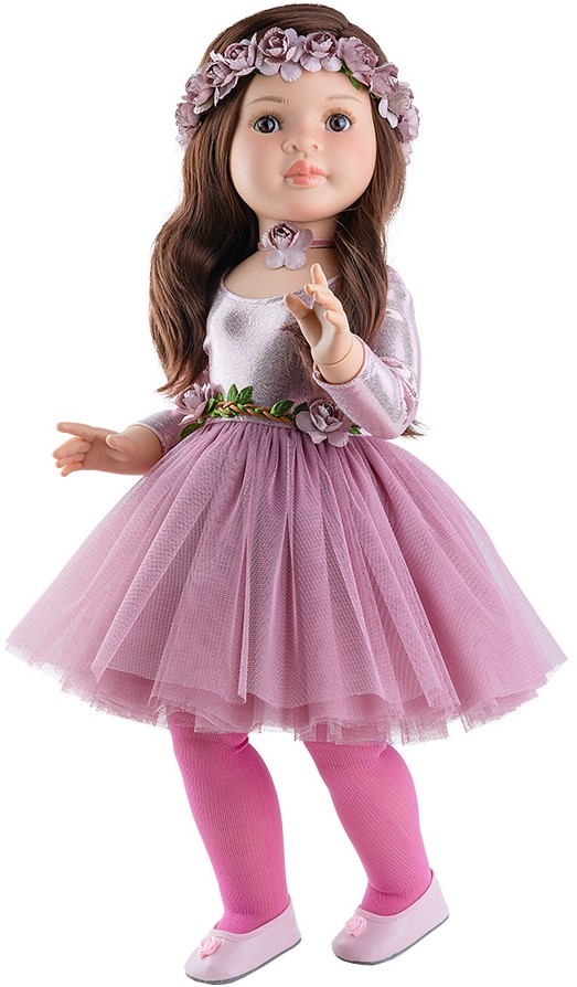 Papusa Paola Reina Las Reinas - Balerina Lidia cu un pachet, 60 cm