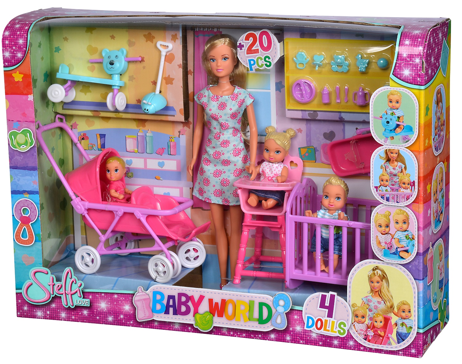 Papusa Simba Toys Steffi Love - Steffi, cu trei bebelusi