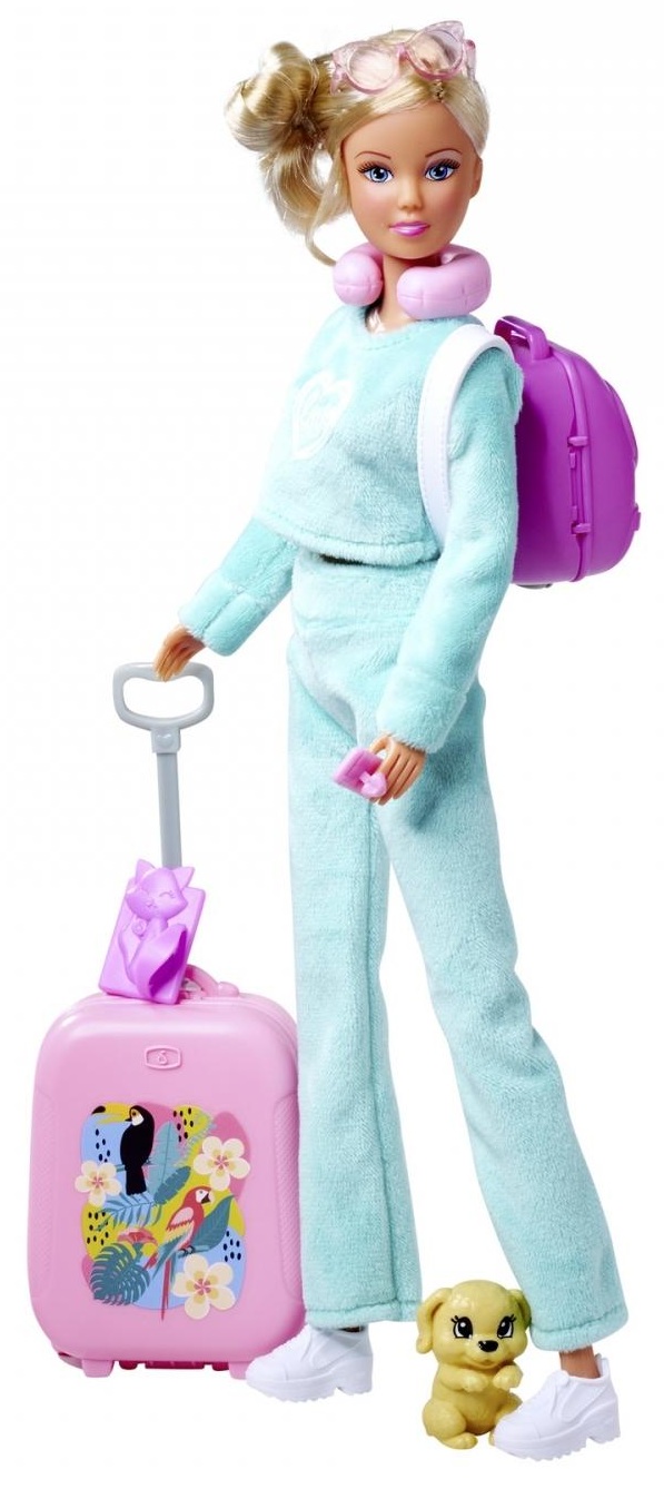 Păpușă  Simba Toys Steffi Love - Travel, cu costum turcoaz, 29 cm
