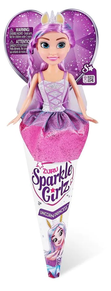 Păpușă Zuru Sparkle Girlz Cone Doll - Curcubee și Unicorni, 10 cm, asortiment