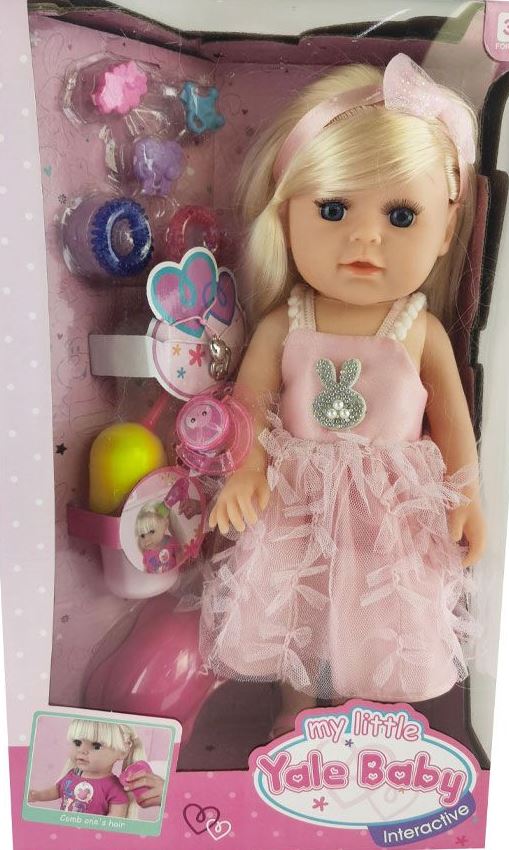Papusa Yala Baby, My Little Baby - Cu rochie roz, 35 cm