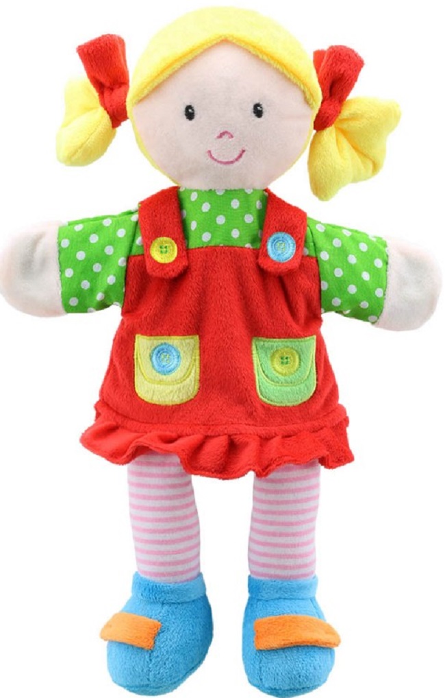 Păpușă pentru teatru de păpuși The Puppet Company - Fetita cu haine rosii, 38 cm
