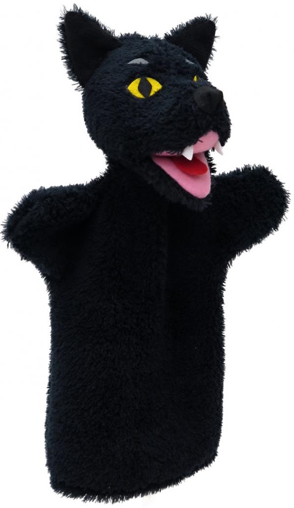 Papusa pentru teatru Moravska ustredna Brno - Lupul cel bun, 28 cm, negru