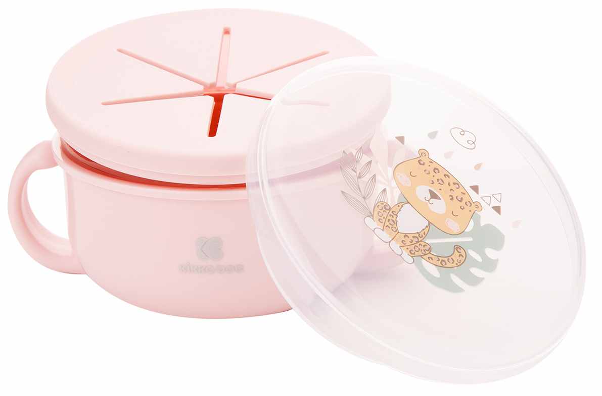 Bol pentru gustare Kikka Boo - Savanna, 2 in 1, Pink