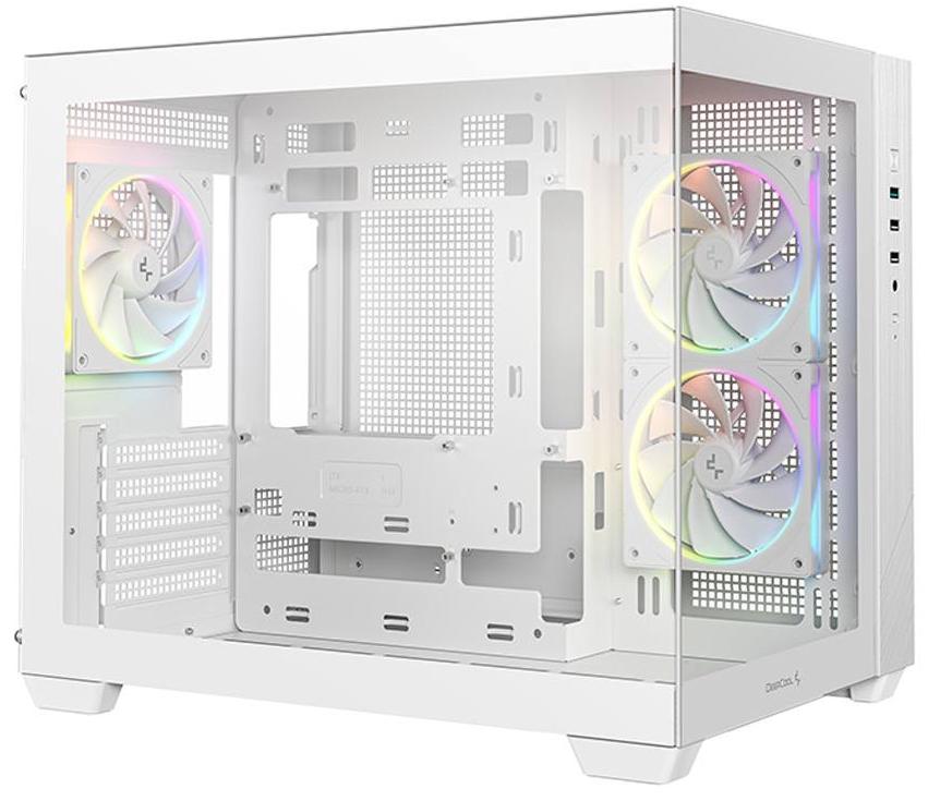 Cutie DeepCool - CG330 3F WH, mini tower, alb