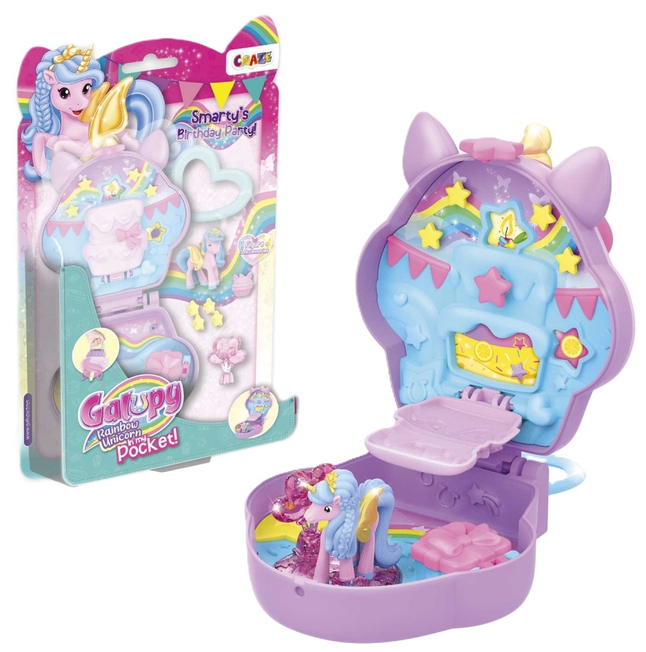 Cutie surpriză Craze Galupy - Rainbow Unicorn, figurină cu accesorii, sortiment