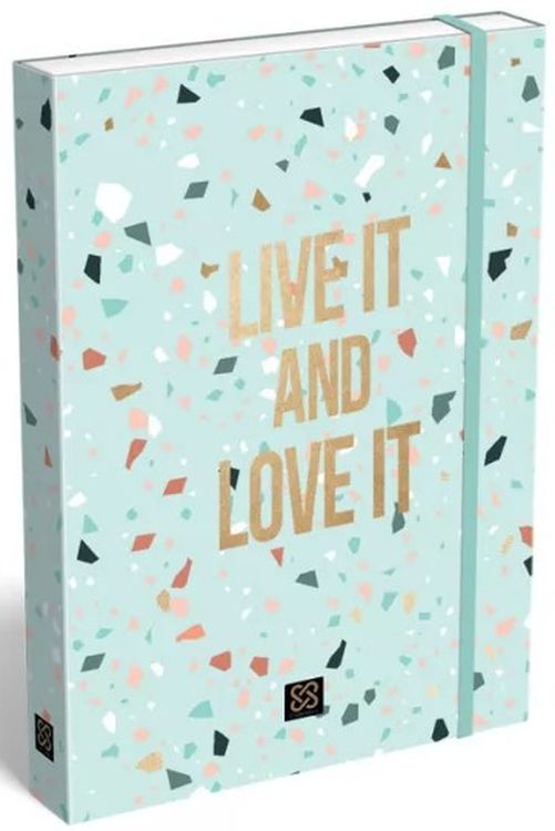 Cutie cu elastic Lizzy Card - Cornell Terrazzo Gold, 33 x 24 x 5 cm
