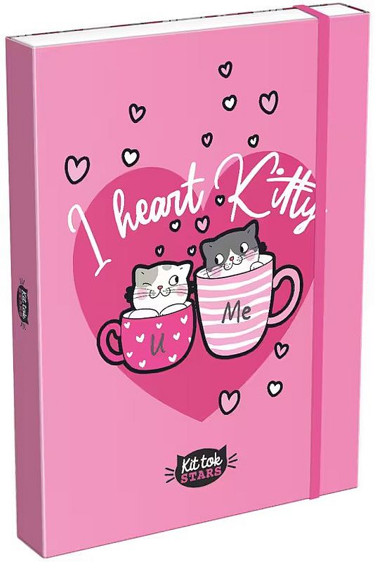 Cutie cu bandă elastică Lizzy Card KitTok Heart Kitty - A4