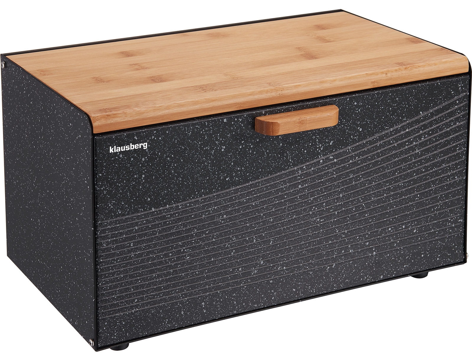 Cutie pentru pâine Klausberg – KB 7464, 35.5 cm, oțel și bambus, neagră