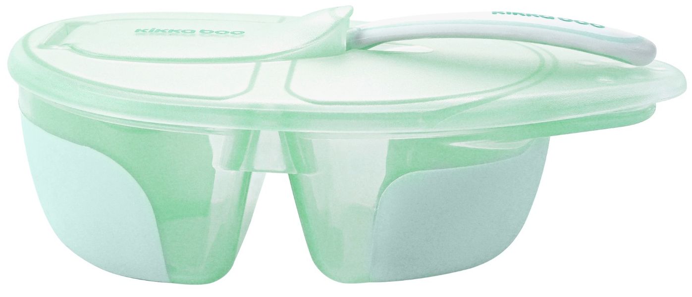 Cutie pentru mâncare cu două compartimente și instrument KikkaBoo - Tasty, mentă