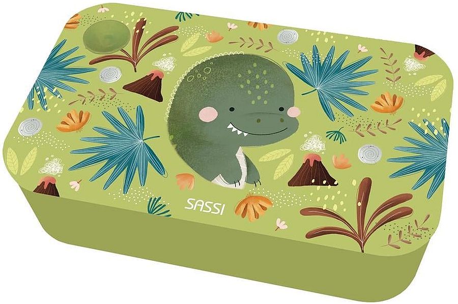 Cutie cu alimente  Sassi Cracky The Dinosaur - 700 ml, cu 2 compartimente
