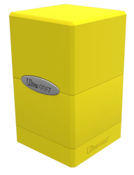 Cutie pentru cărți Ultra Pro Satin Tower - Bright Yellow (100+ buc.)