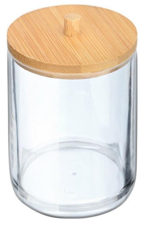 Cutie de bumbac/tampoane de machiaj Estia - Bamboo Essentials, 7 x 7 x 12 cm