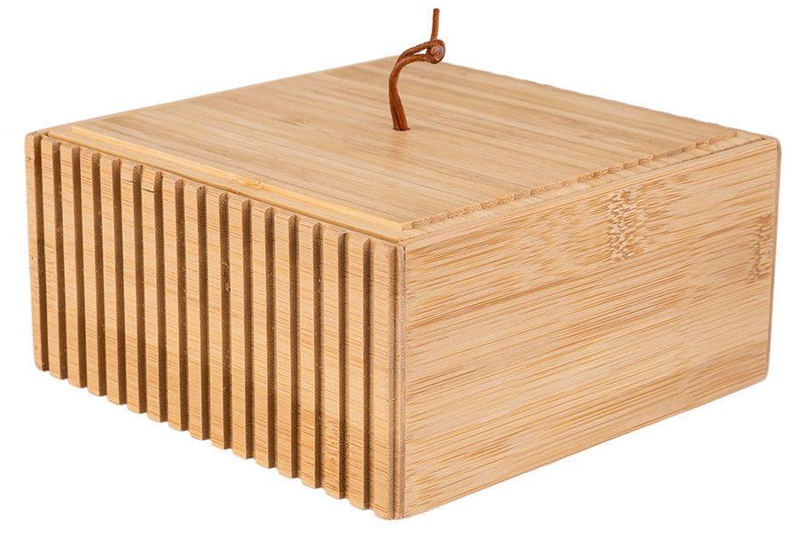 Cutie de accesorii Estia - Bamboo Essentials, 15 x 15 x 7 cm