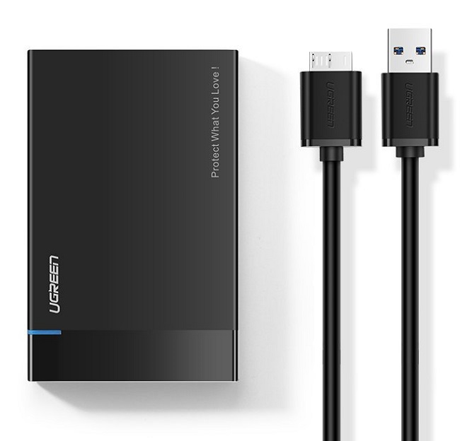 Carcasă pentru hard disk Ugreen - US221, SATA 2.5" USB 3.2/micro USB, negru